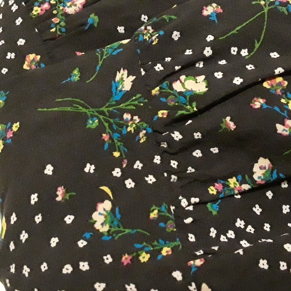 Art Class Floral Long sleeve Ruffle tiered High Neck boho Top Girls XL Women S - Picture 13 of 14